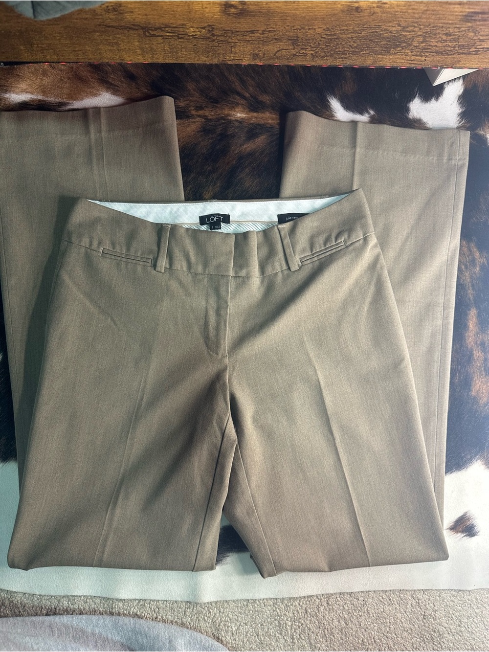 LOFT Julie Trouser Size 2 Taupe Brown Dress Pants Tailored Career Y2K